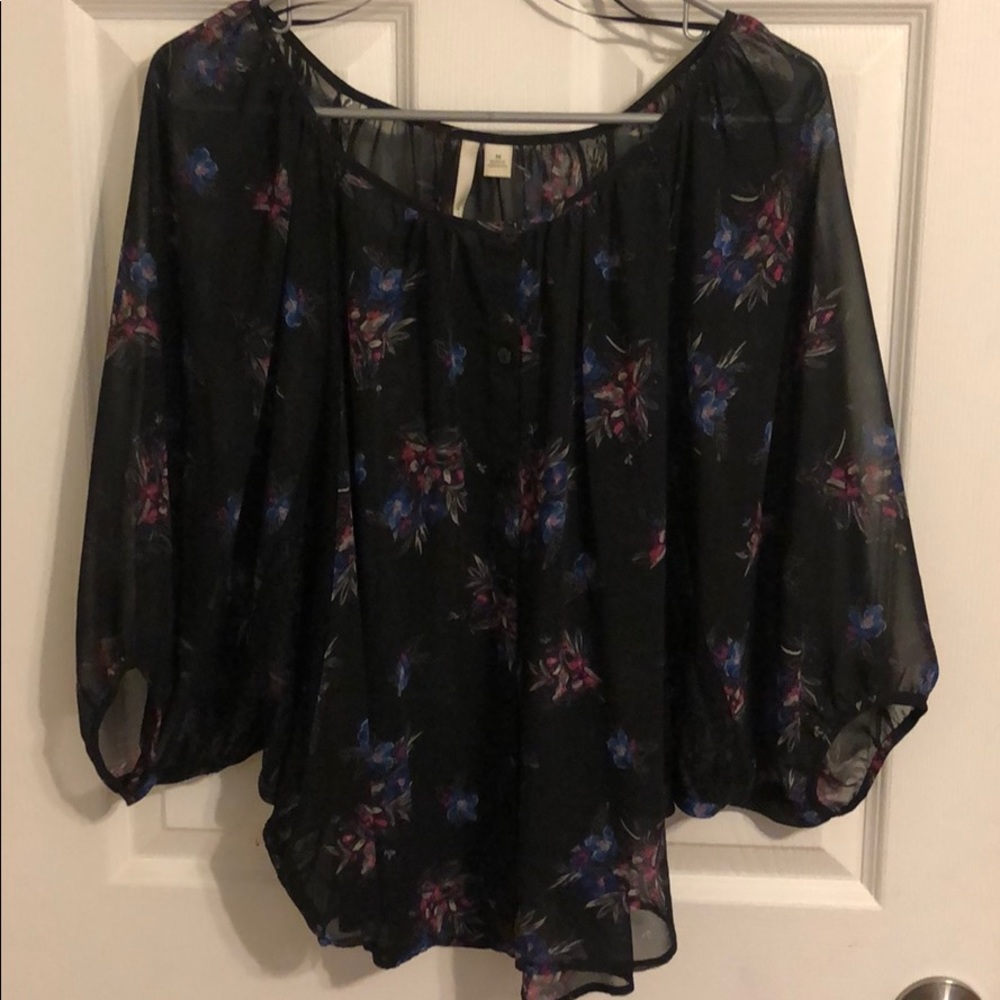 Beautiful black floral blouse